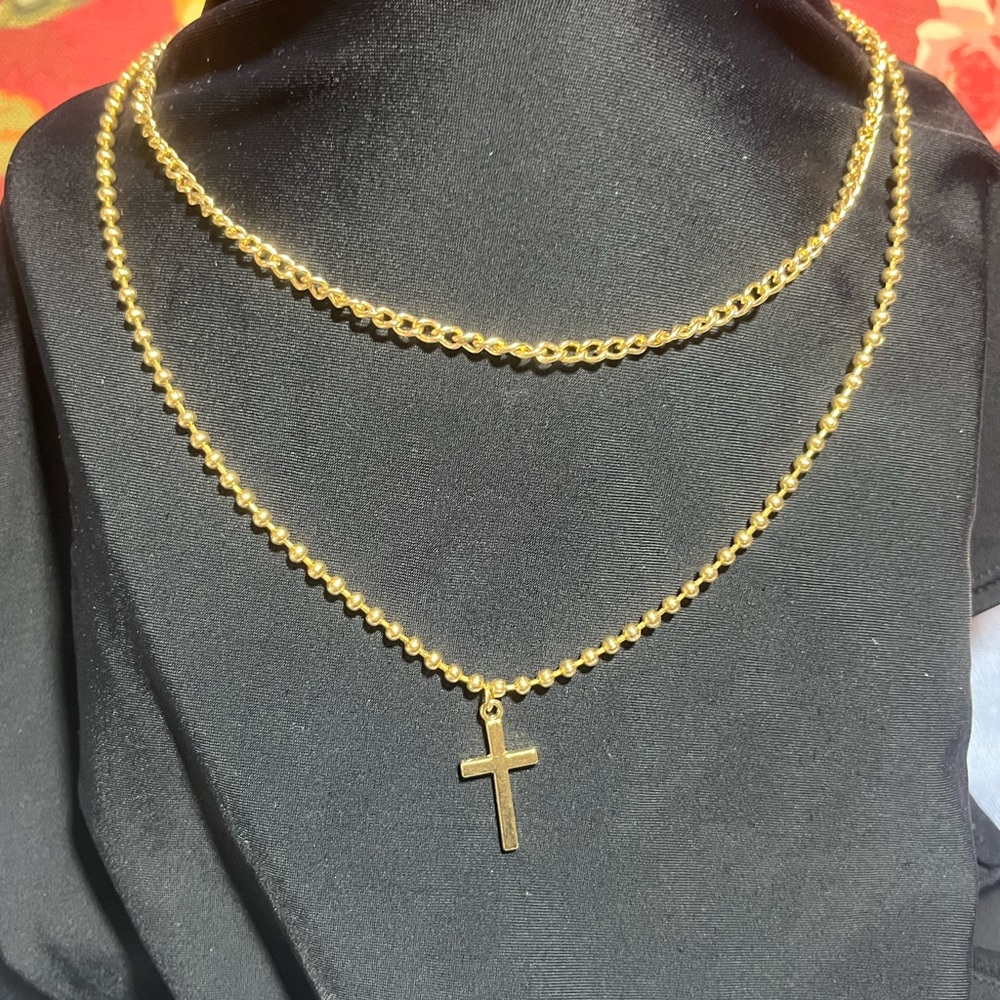 Gold Cross Pendant Necklace